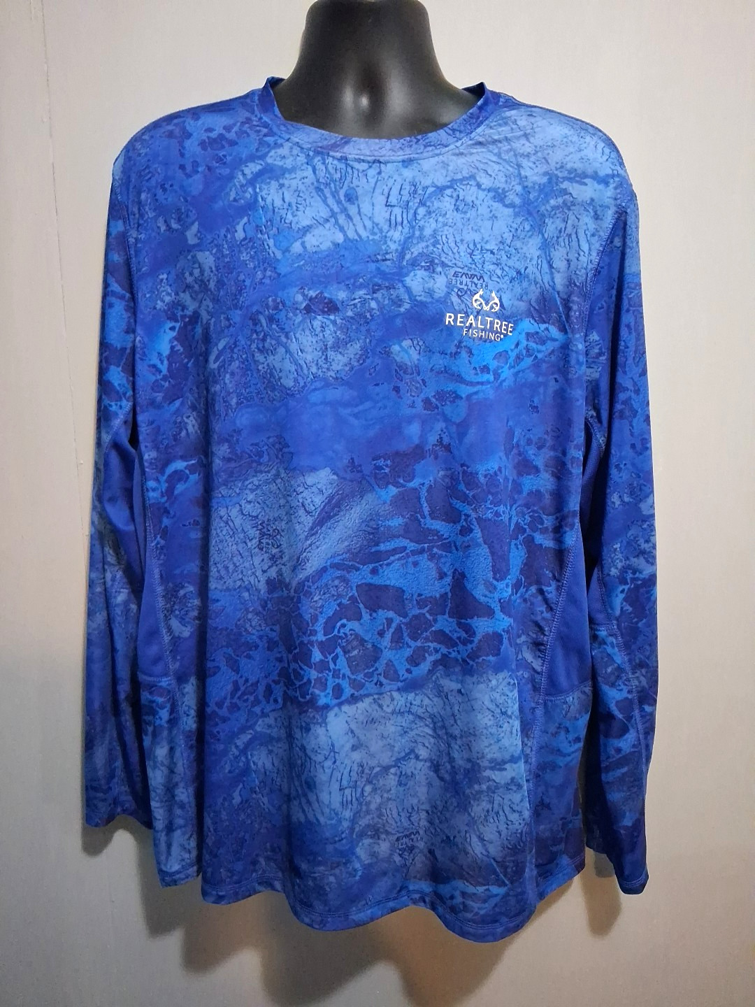 Realtree Fishing Shirt Men’s XL Blue Aquatic Nautical Coastal Summer lightweight