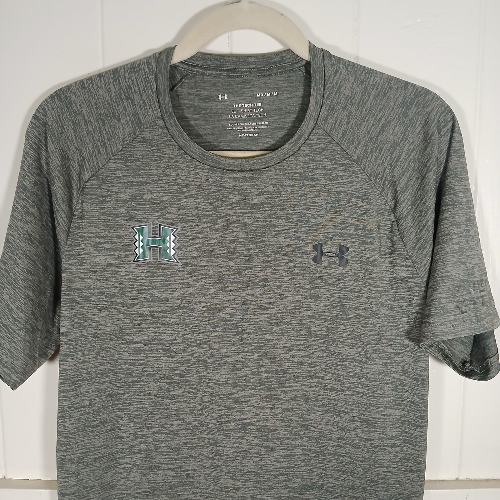 Under Armour Hawaii Warriors Tech Tee Gray Heather Mens Medium 1326413 HeatGear