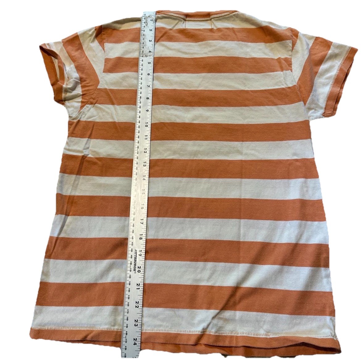 LEVIS VINTAGE CLOTHING LVC 1940’S SPLIT HEM T-SHIRT STRIPE Orange White Size S