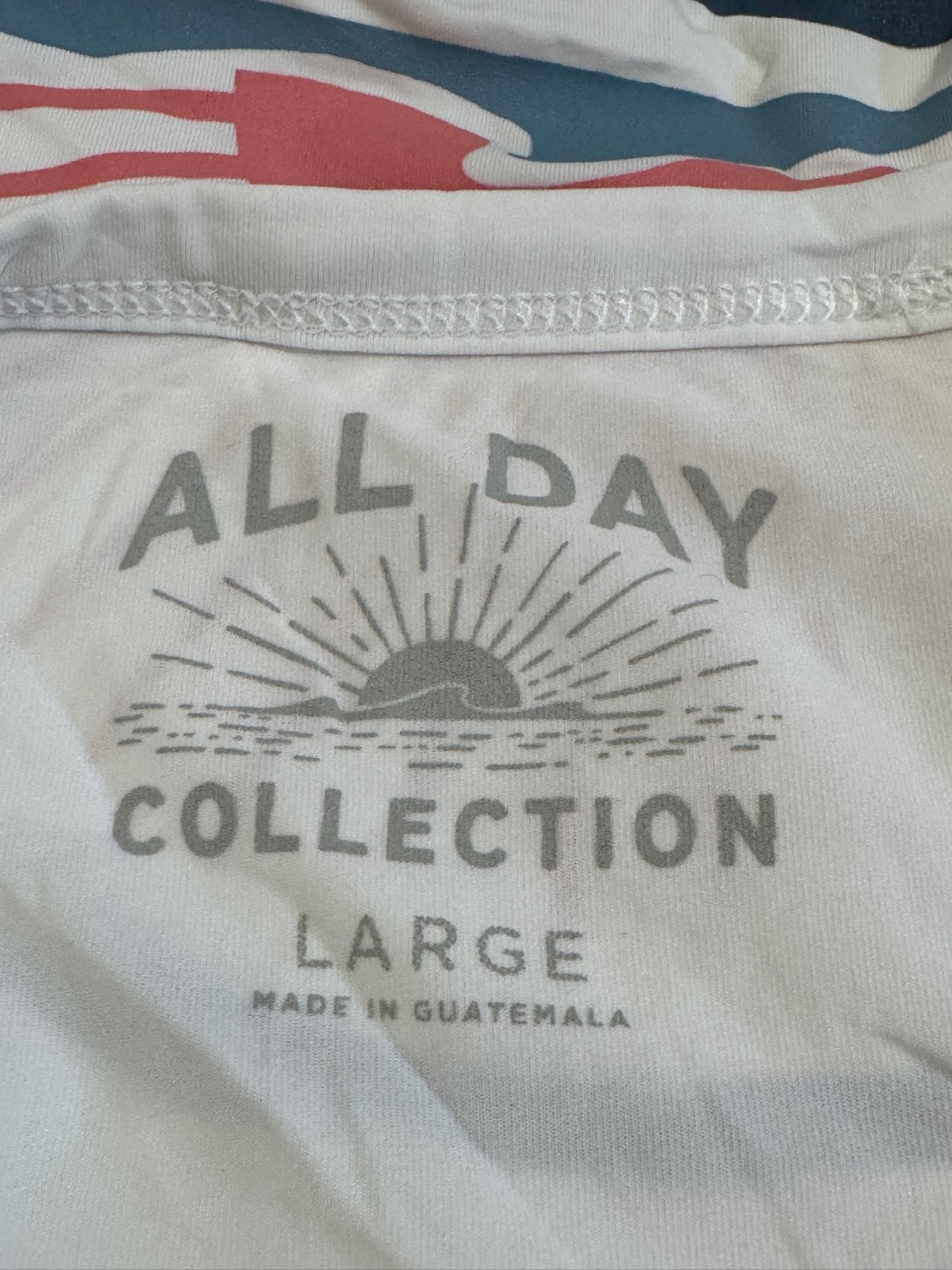 Faherty All Day Collection Mens White Nylon Crew Long Sleeve Shirt Sz L