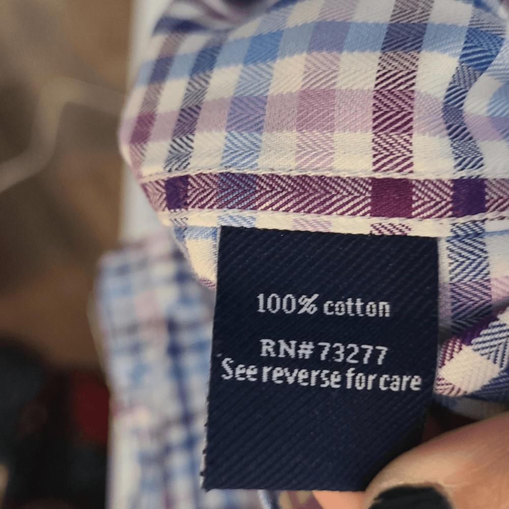 Croft & Borrow Purple Plaid Non Iron Men’s Button Down
