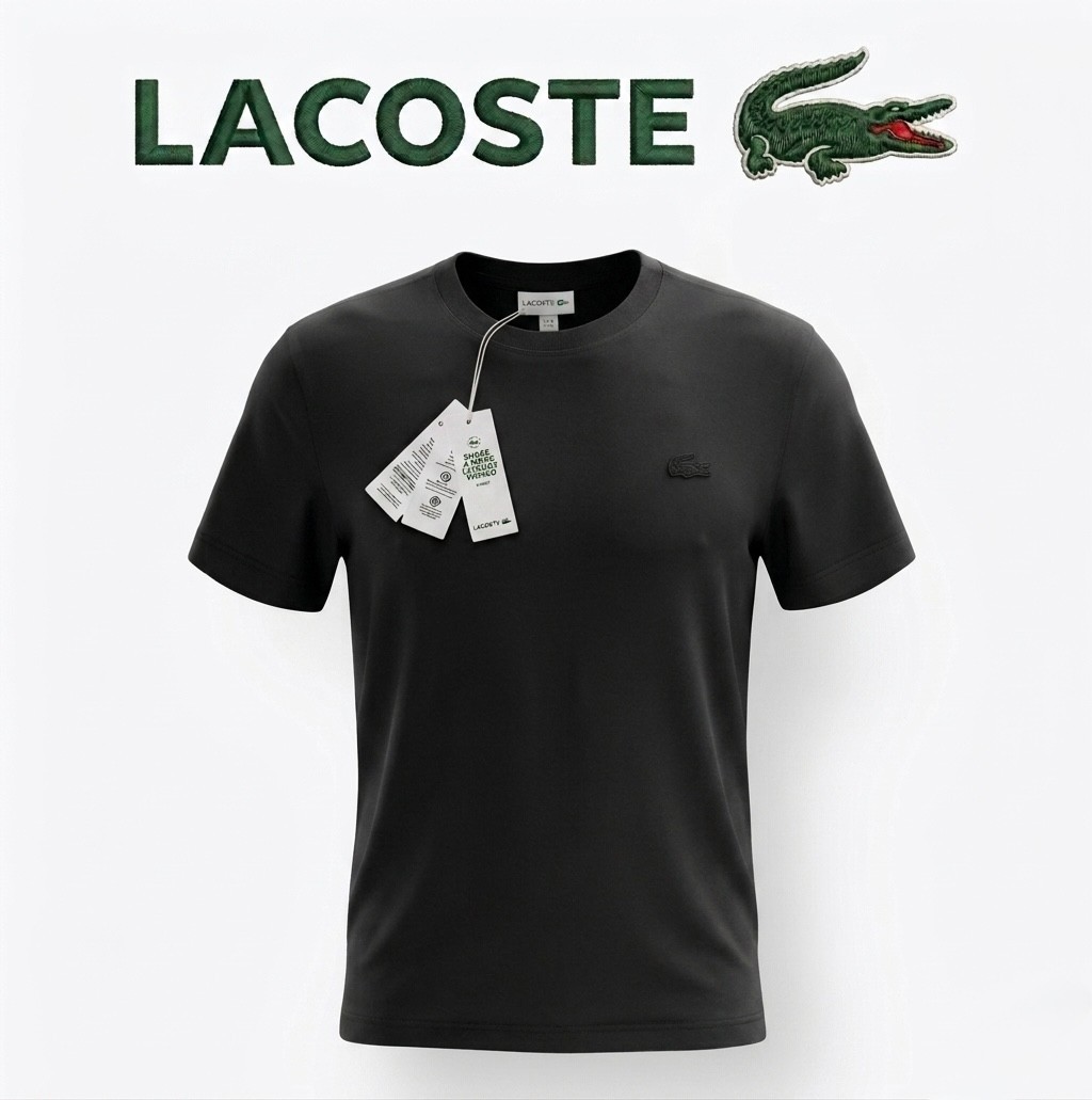Lacoste Men’s Black Classic Original Crew Neck T-Shirt With Tag