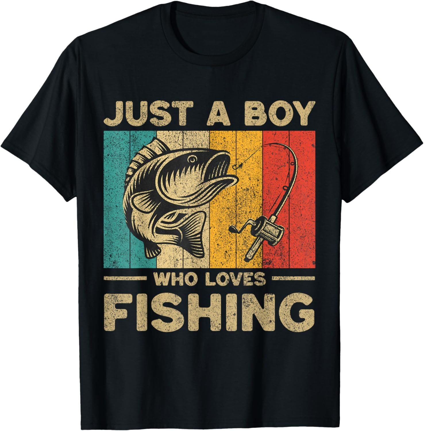 Funny Vintage Fishing Jokes Boys Fisherman Bass Fish T Shirt
