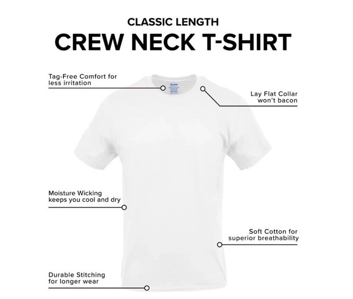 10-Pack GILDAN Men’s Size M Crew Neck T-Shirts Tee Short Sleeve Tag-Free • White
