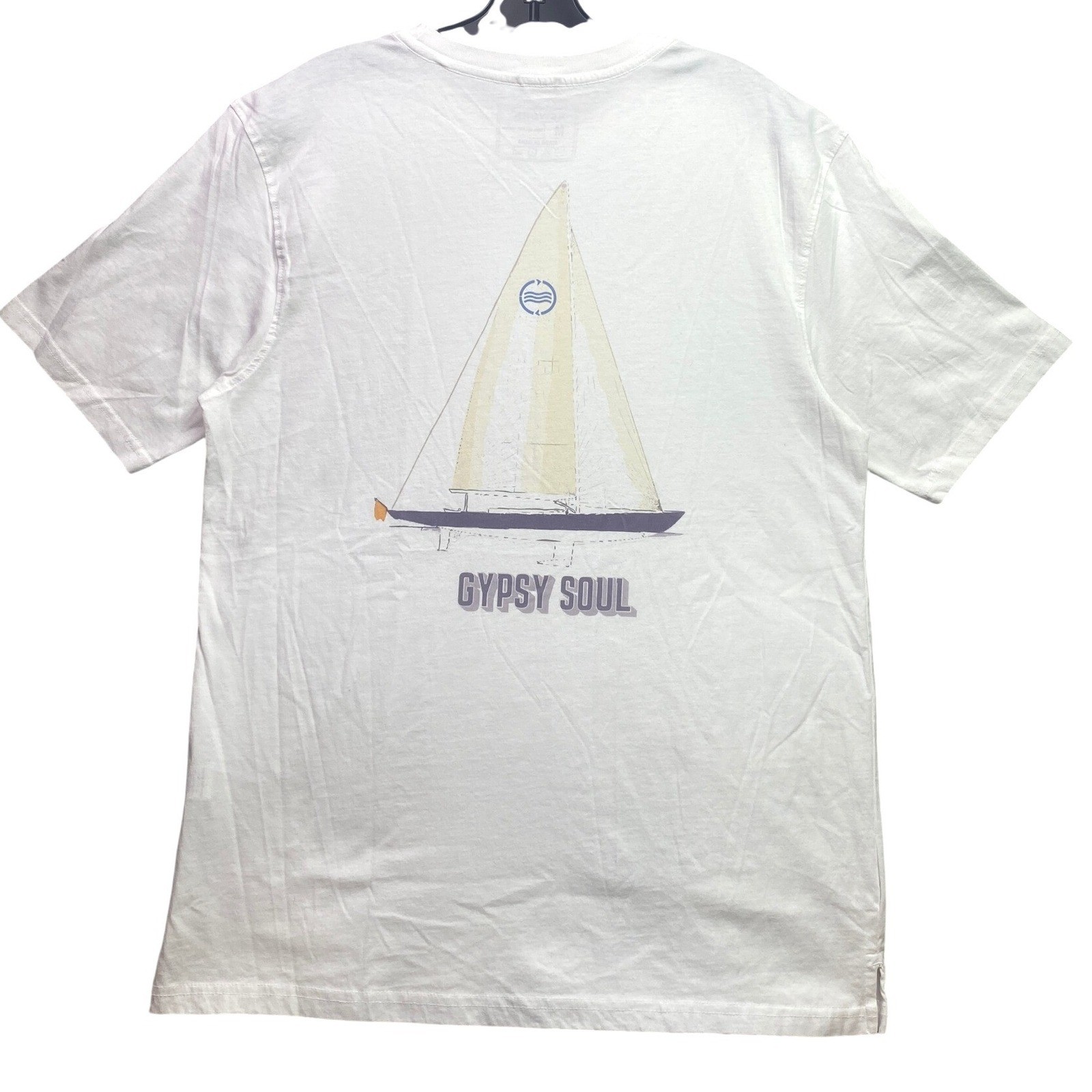 Reworn Shirt Mens Medium Gypsy Soul Sailboat Organic Nautical Beachy Streetwear