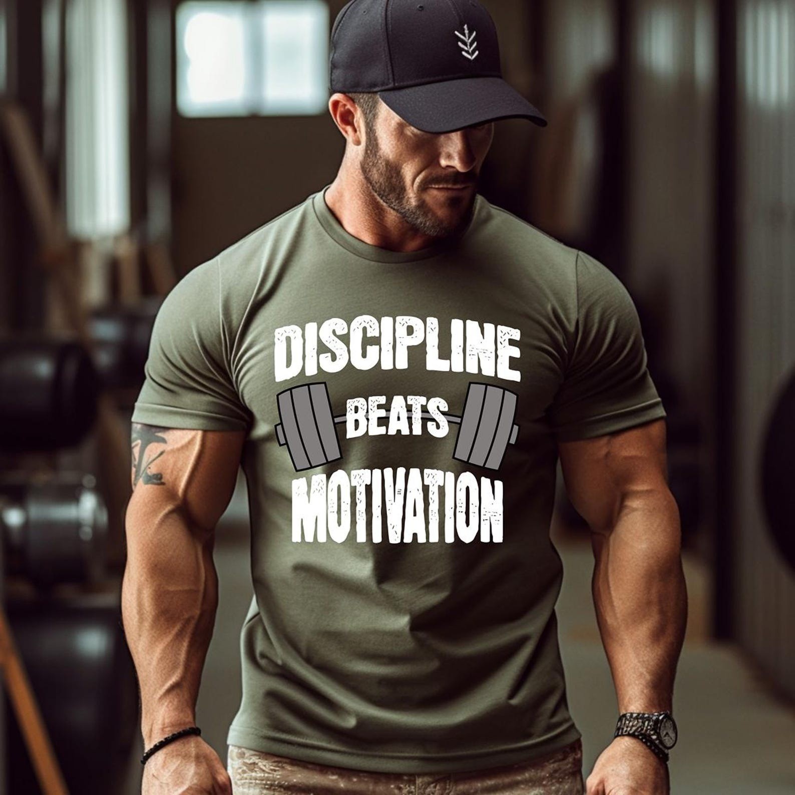 Discipline Fitness Shirt Gym Workout Weightlifting Bodybuilding MMA Tee