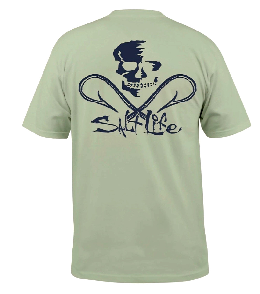 Salt Life Men’s Big & Tall “Skull and Hooks”, Graphic T-Shirt, XLT, 2XLT, 3XLT