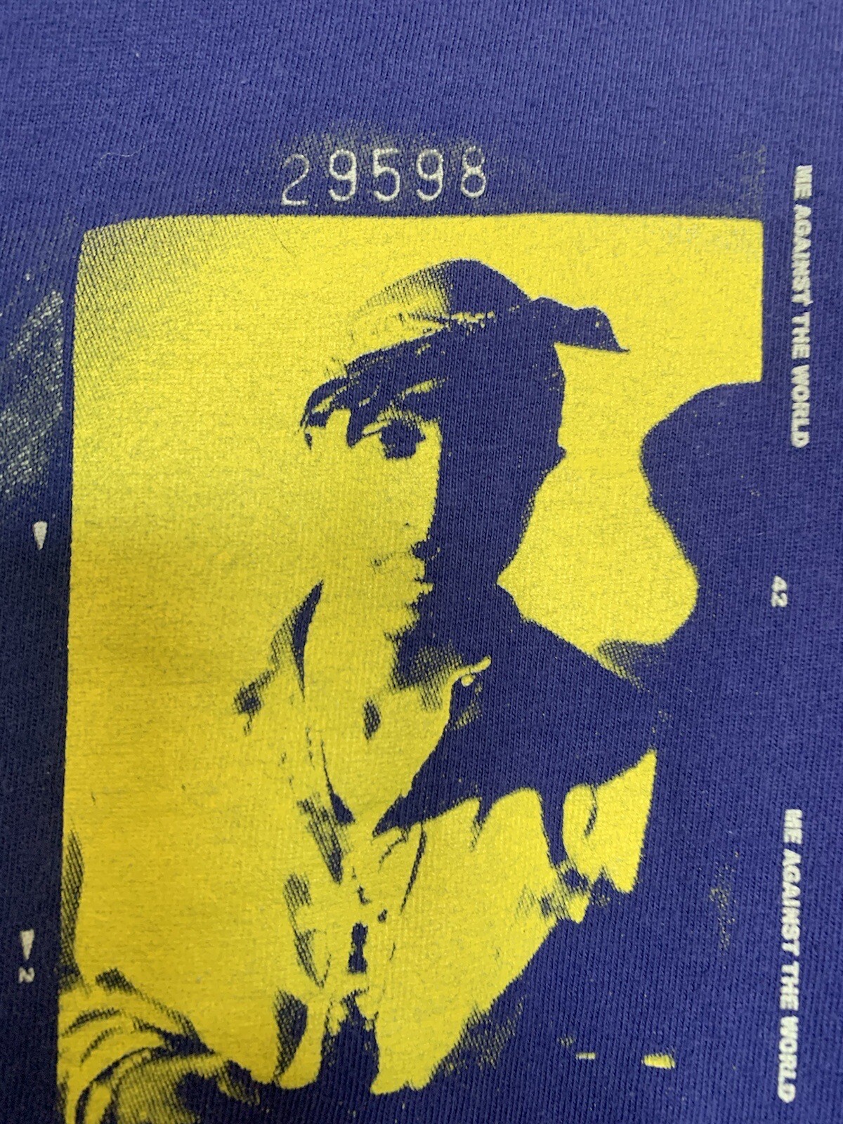 Tupac 29598 Men’s Purple “Me Against The World” Graphic Tee On 2Pac Label Sz L
