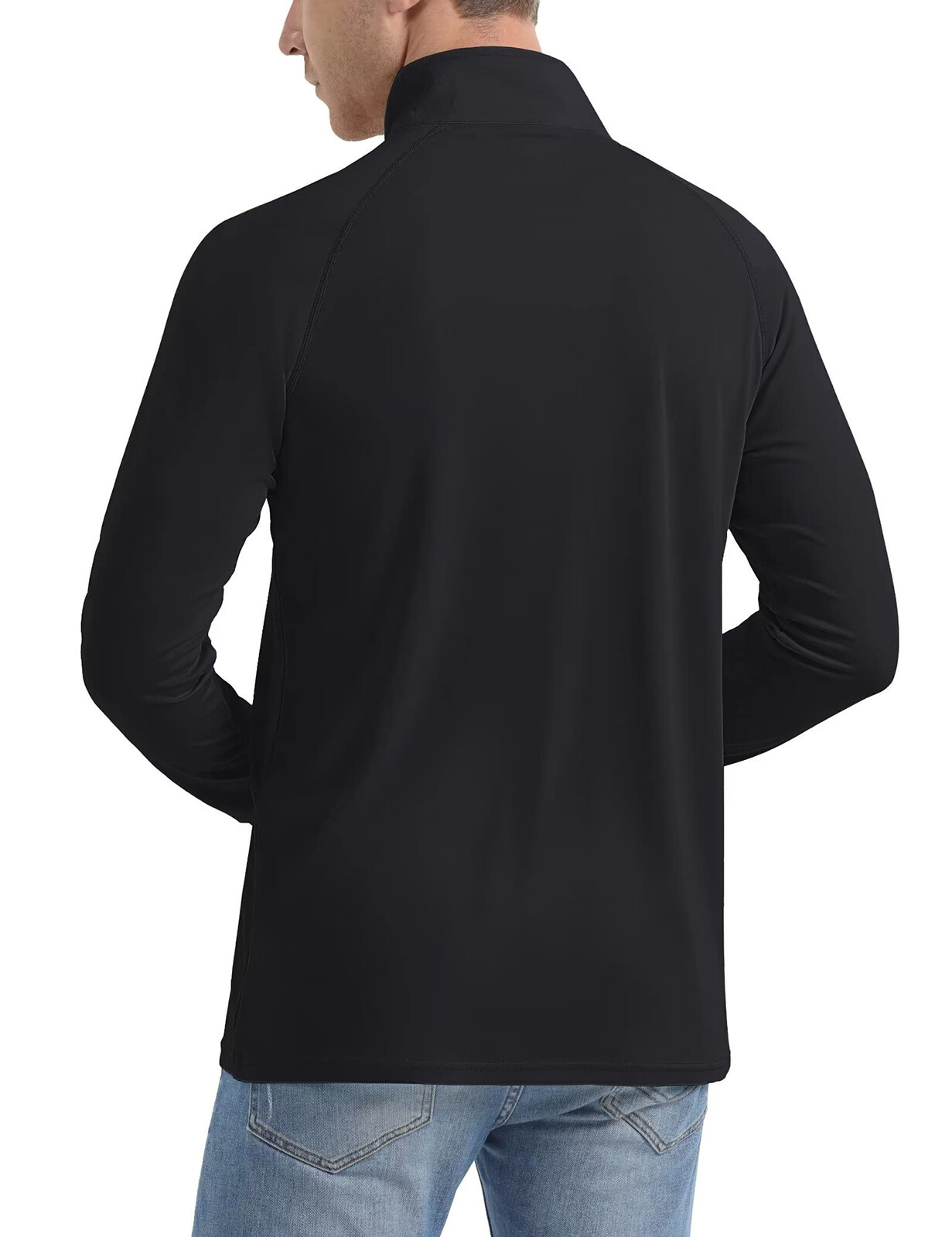 Mens Long Sleeve Shirt 1/4 Zip Sun Protection Shirts UPF 50+ Outdoor Hiking Tops