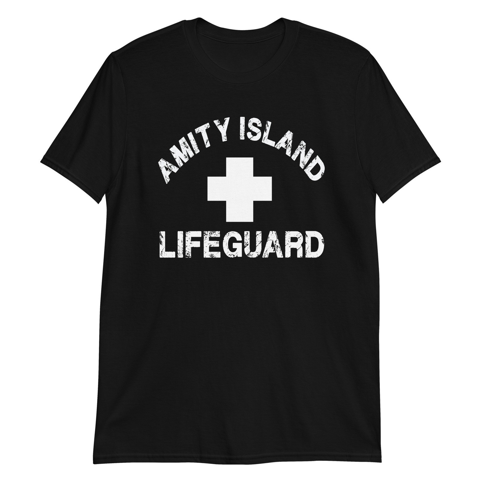 Funny 80s Movie Tee; Jaws Shark Graphic Shirt; Unisex Amity Island Top