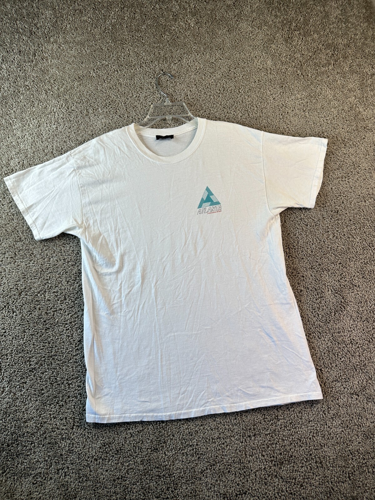 New Look Shirt Mens Medium White Green Atlanta United Short Sleeve Casual FLAW