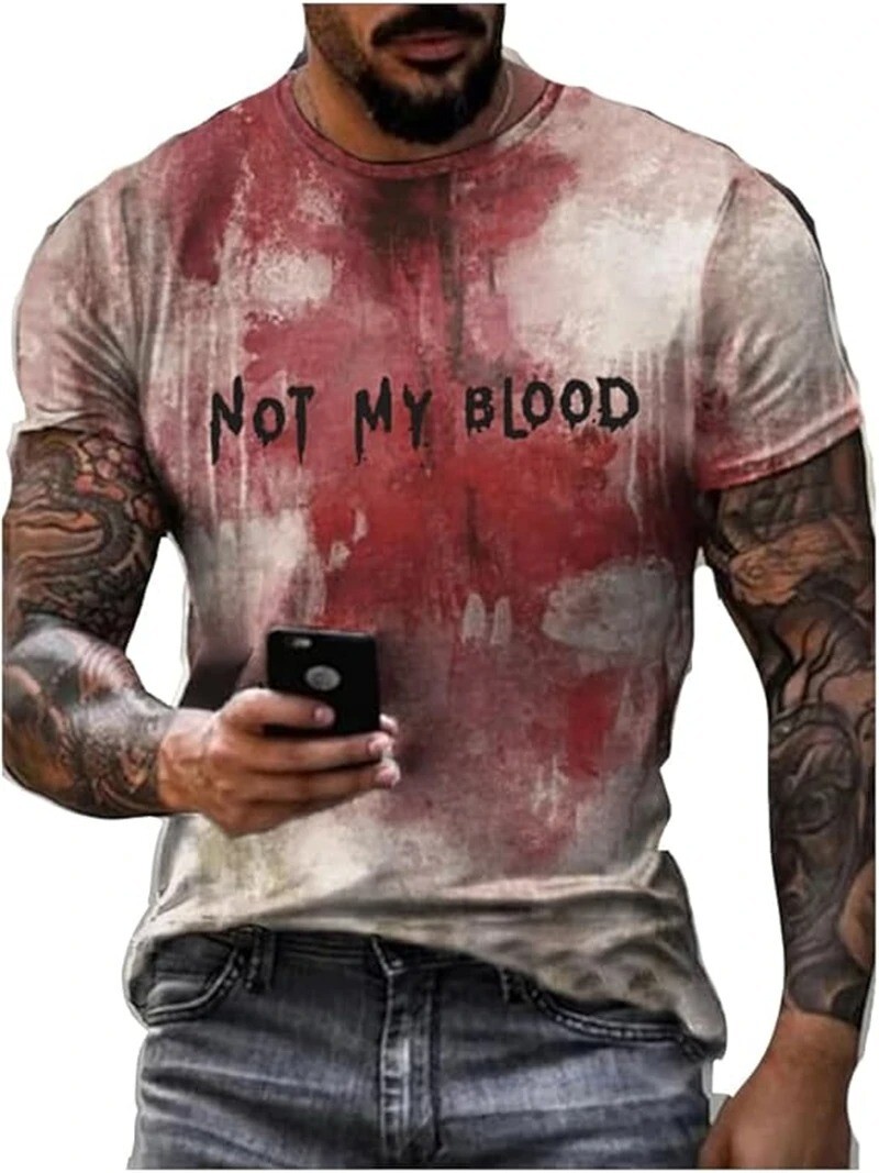 Im Fine Bloody Shirt Halloween Bloody Cloth Men Horror Tshirts Funny Shirts Gift