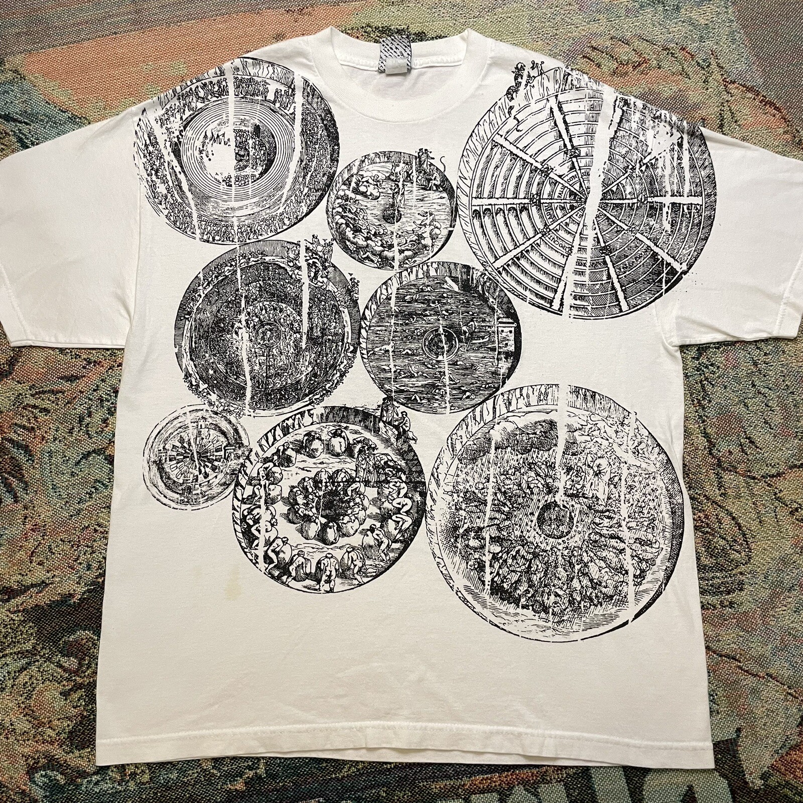 Vintage Rogue Status T Shirt XL Rob Dyrdek Vestibule Circles Of Hell Skate AOP