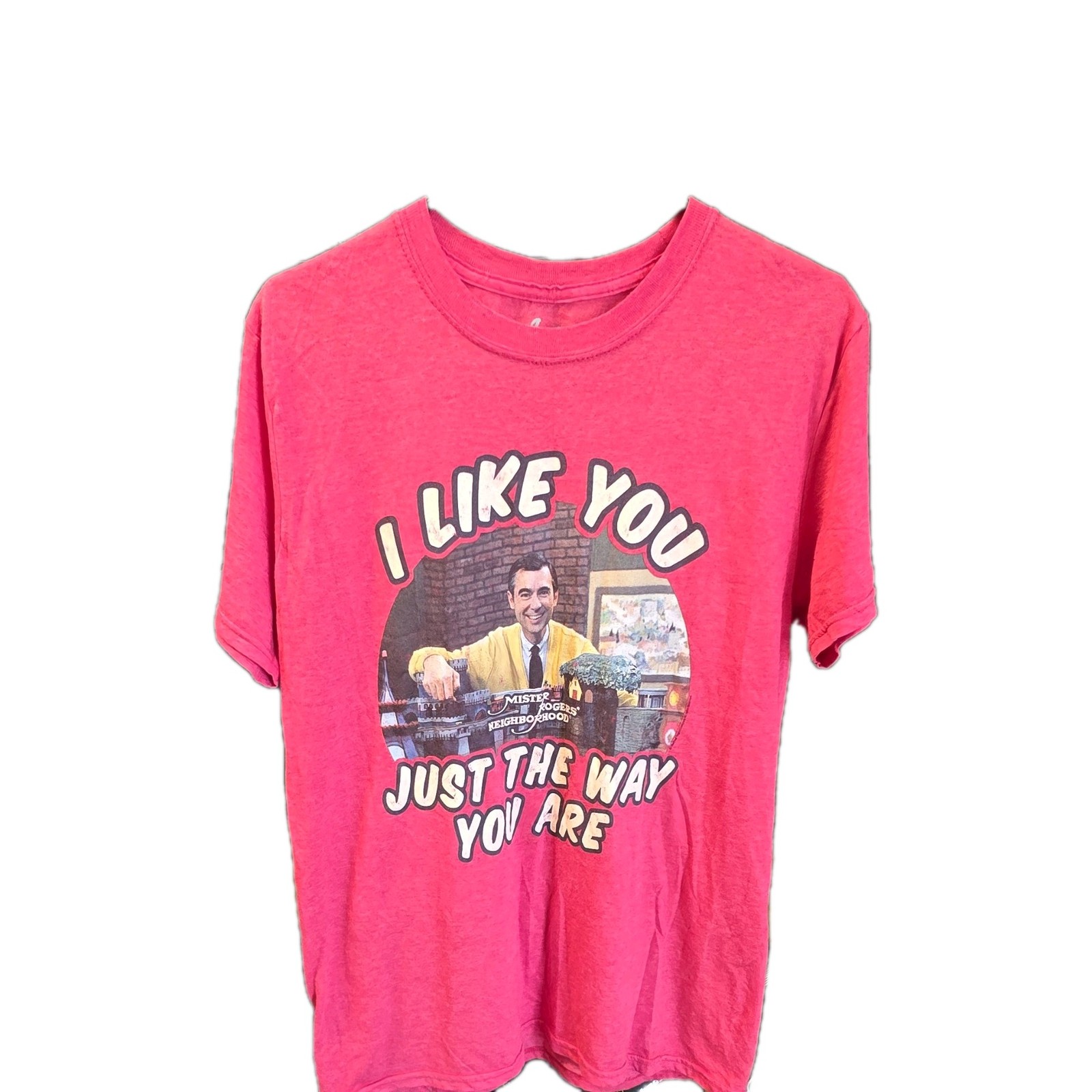 American Classics Mister Rogers’ Neighborhood Pink Graphic Tee M Crew Neck SS