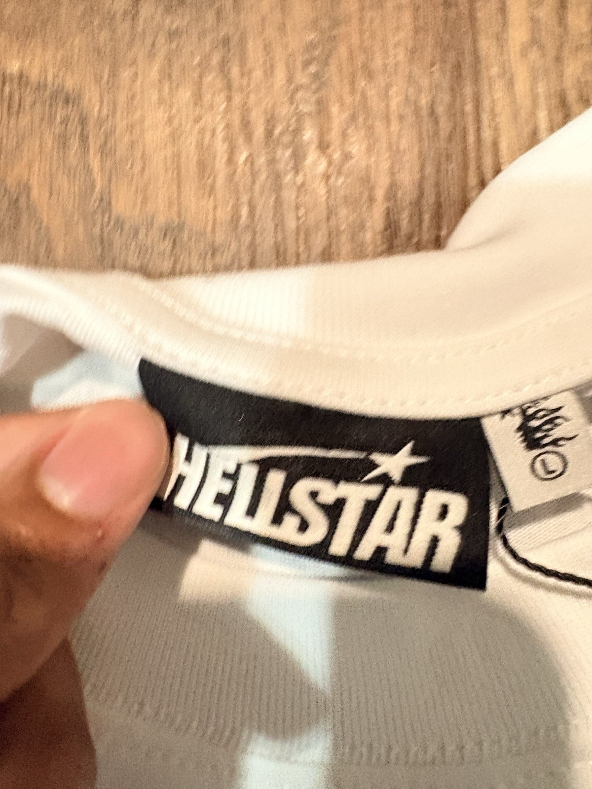 Hellstar All-Stars Go To Heaven Men’s L White Graphic Logo Cotton Crew Tee