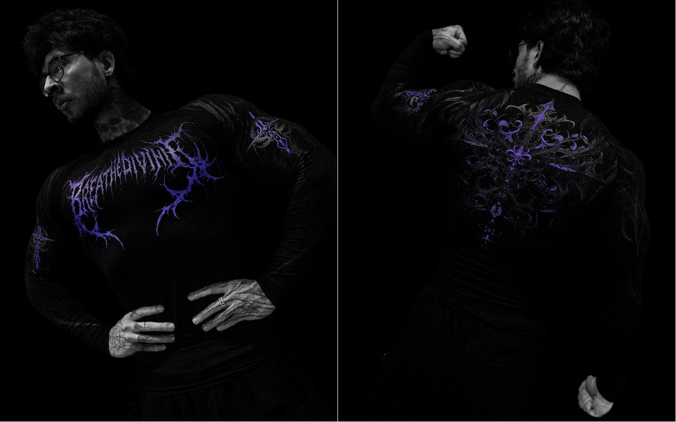 Breathedivinity Striped high-elastic sports tight long-sleeved shirt
