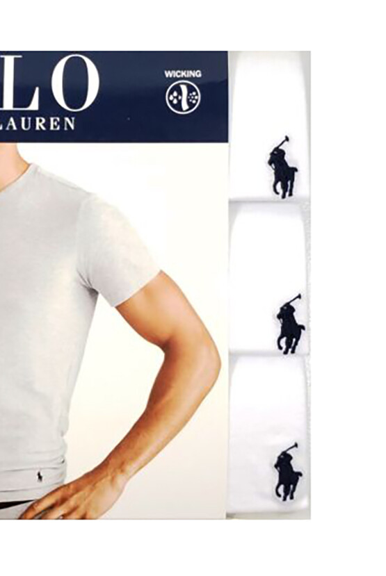 Polo Ralph Lauren Men’s White Slim Fit Crew-Neck Moisture Wicking T-Shirt 3 Pack