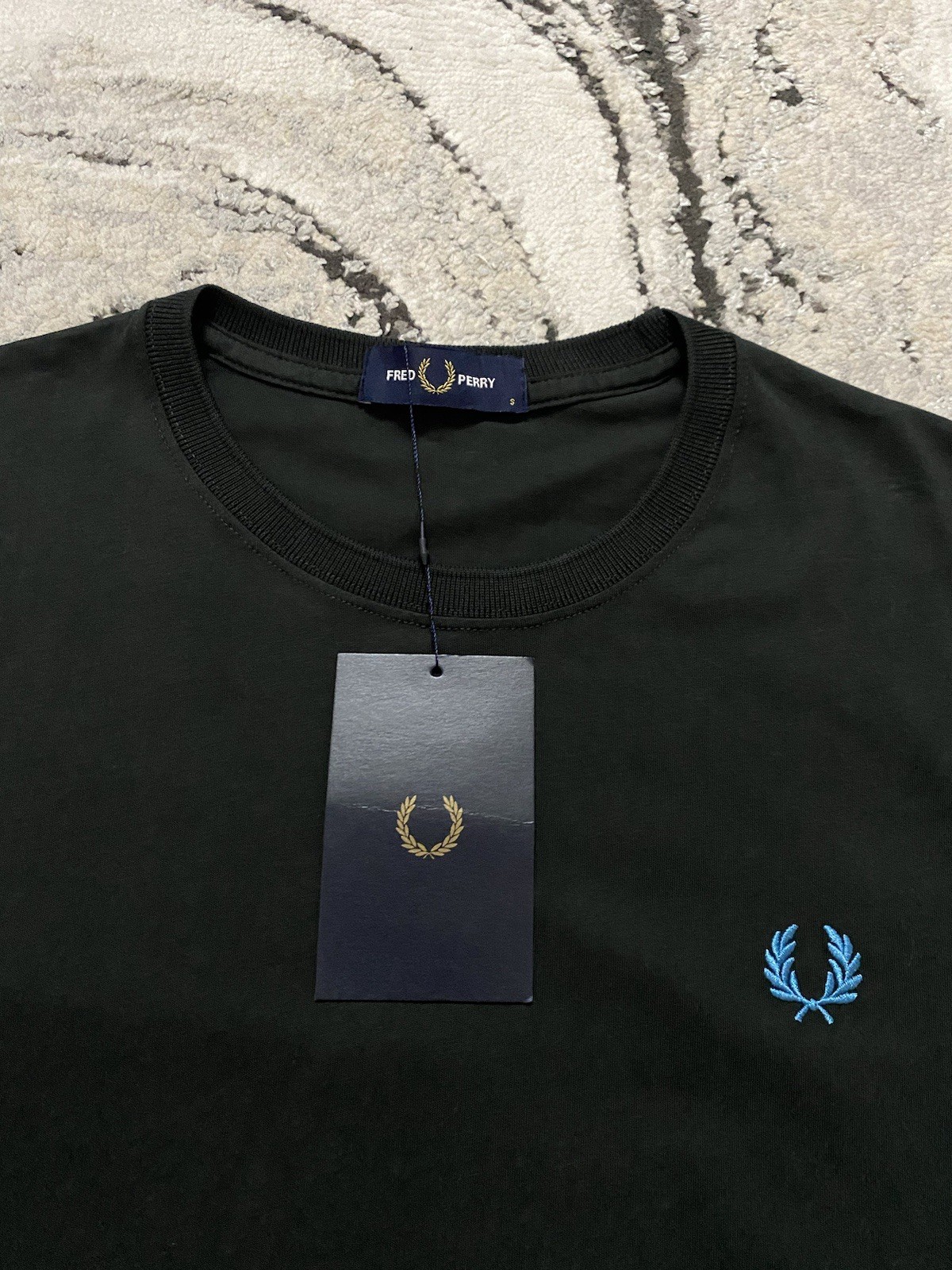 Fred Perry Crew Neck T-shirt Night Green Ocean BNWT Size Small Men’s 213717