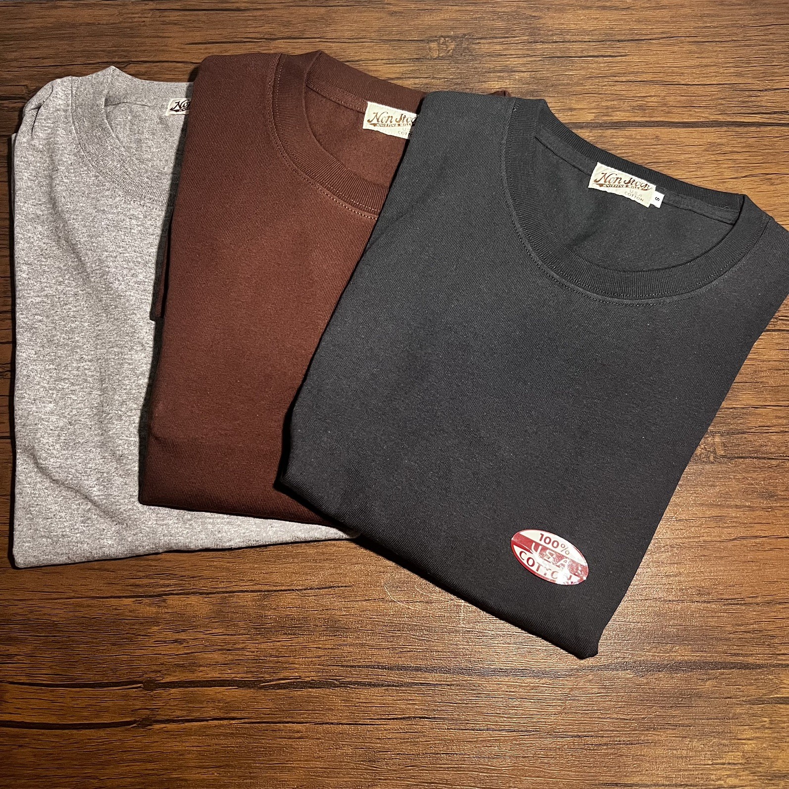 Bronson Non Stock Tubular T-Shirt -S💯% cotton LOT OF 3 Vtg Black, Grey & Brown