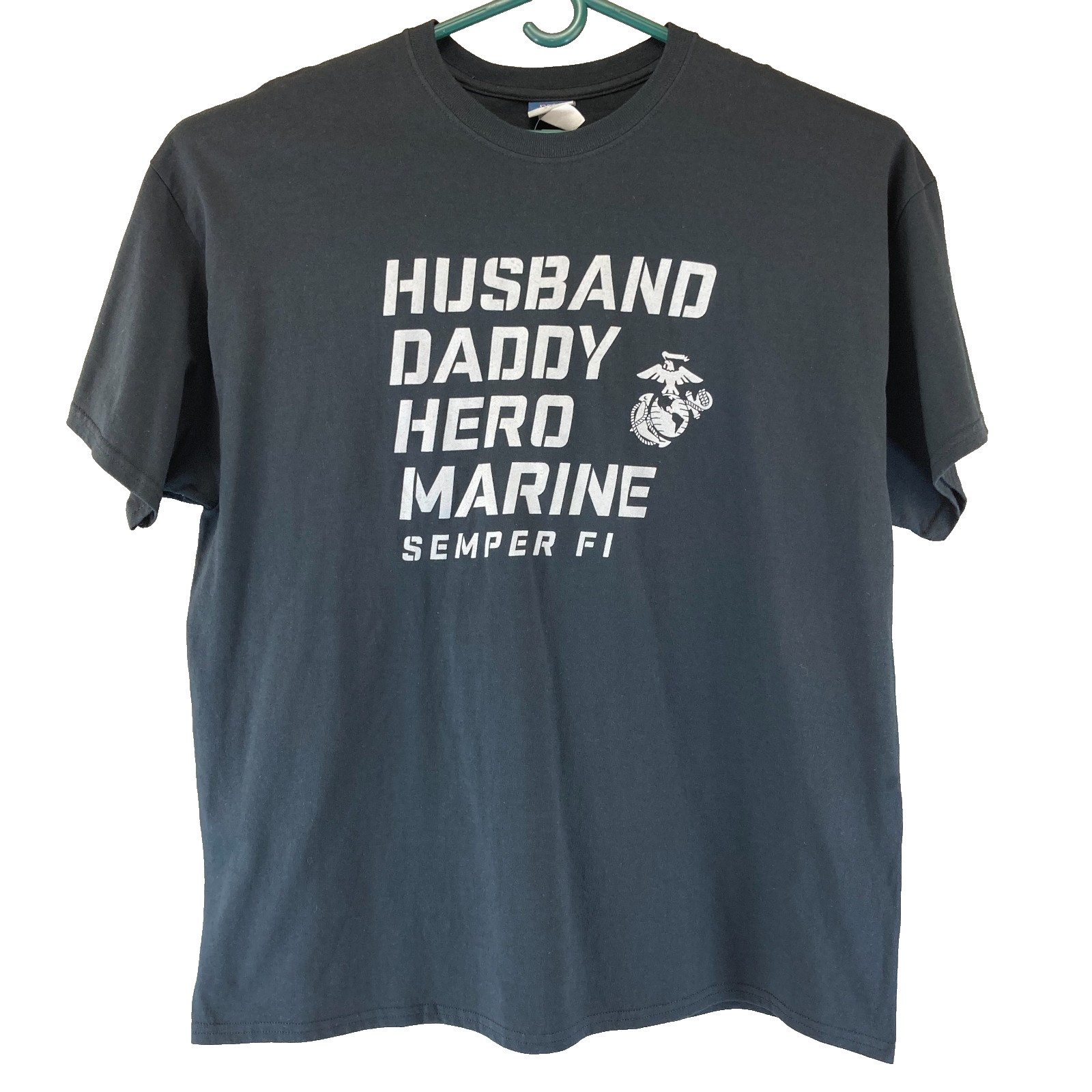 MV Sport US Marine Corps T-Shirt Husband Daddy Hero Marine Semper Fi Black XXL