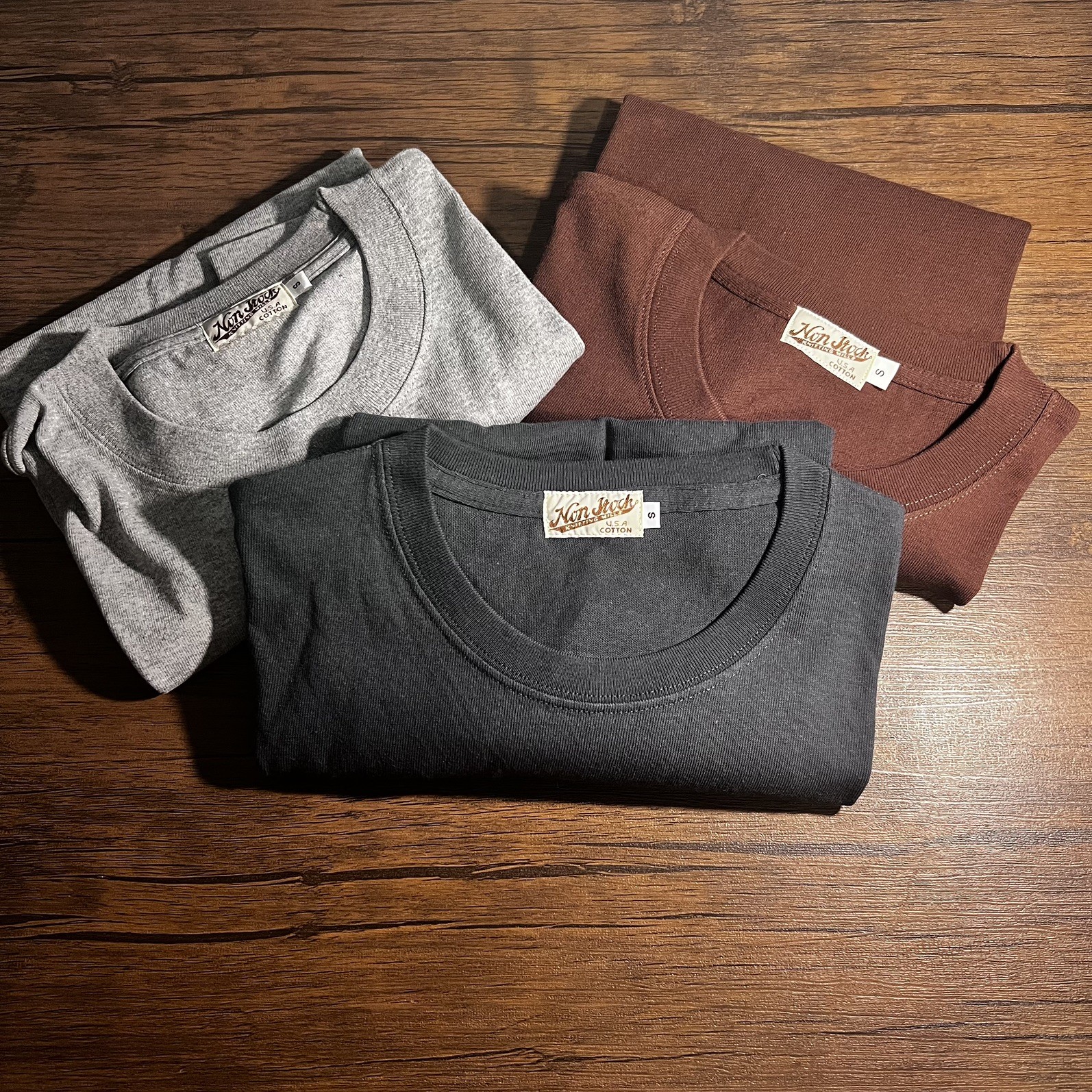 Bronson Non Stock Tubular T-Shirt -S💯% cotton LOT OF 3 Vtg Black, Grey & Brown