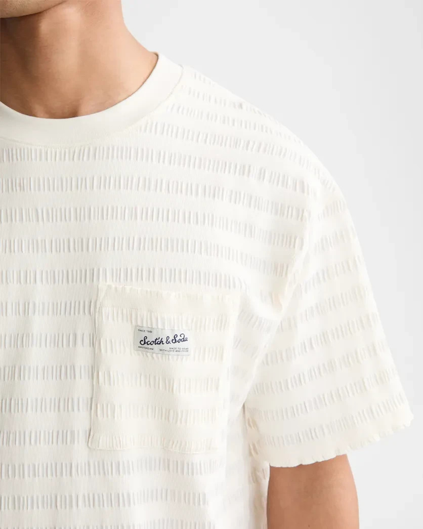 Scotch & Soda Men’s Relaxed-Fit Textured Pocket T-Shirt MSRP $78
