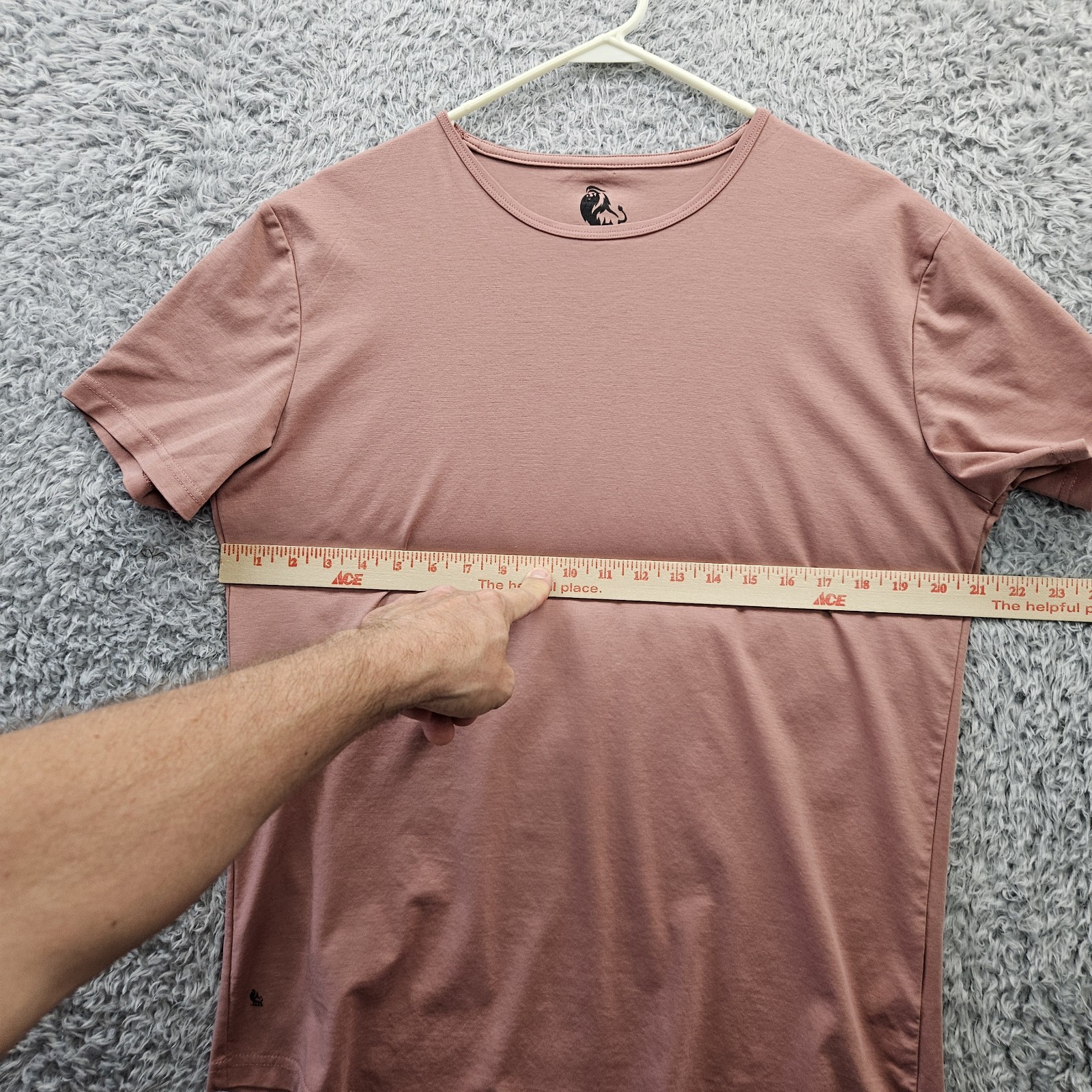 DAVID OUTWEAR T Shirt Undershirt Curve Hem Pink XL Fits Snug Like L Workout
