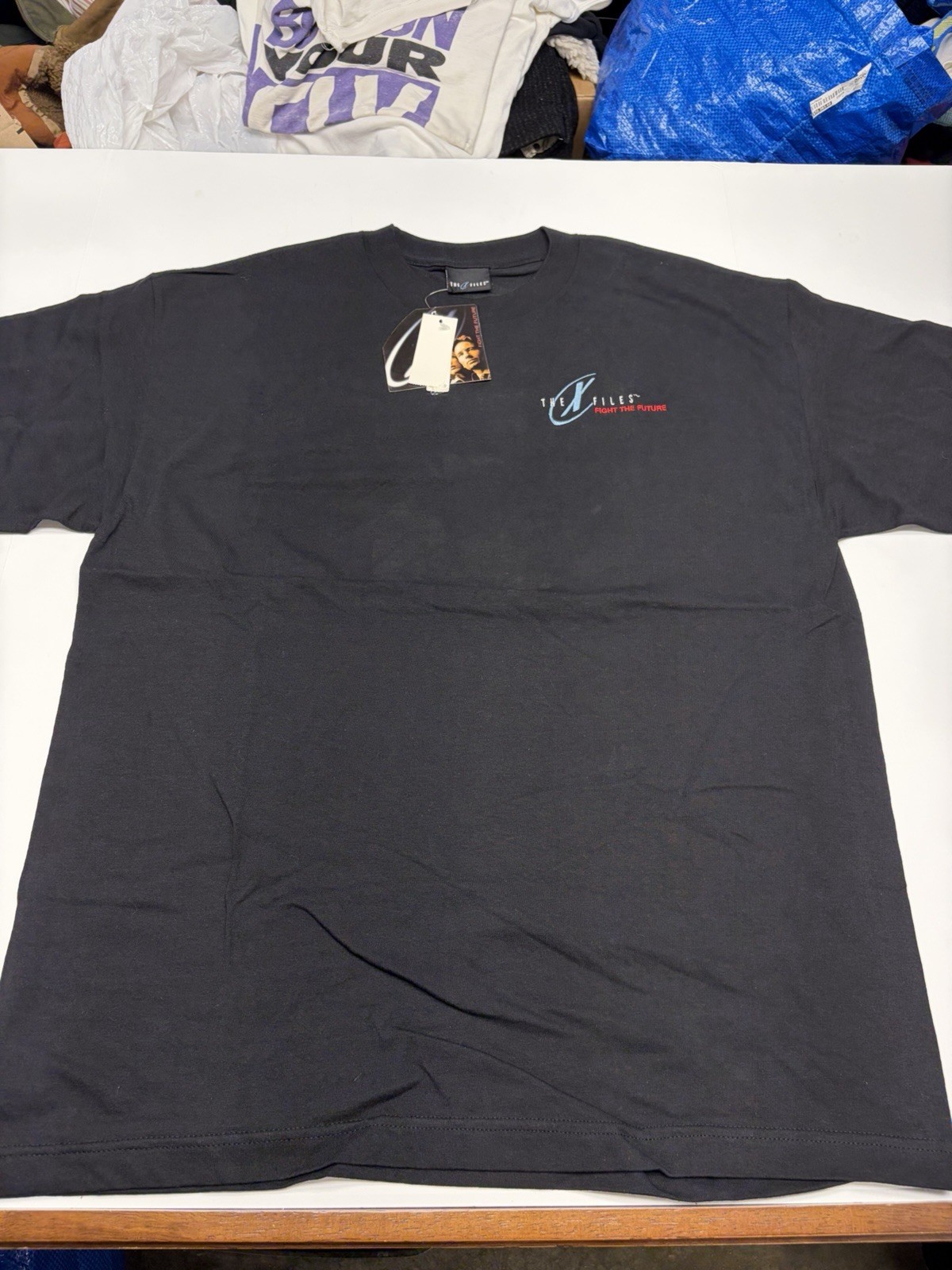 Vintage 90s Official X-Files Mulder & Scully Double Sided Sci-Fi XL Tshirt New