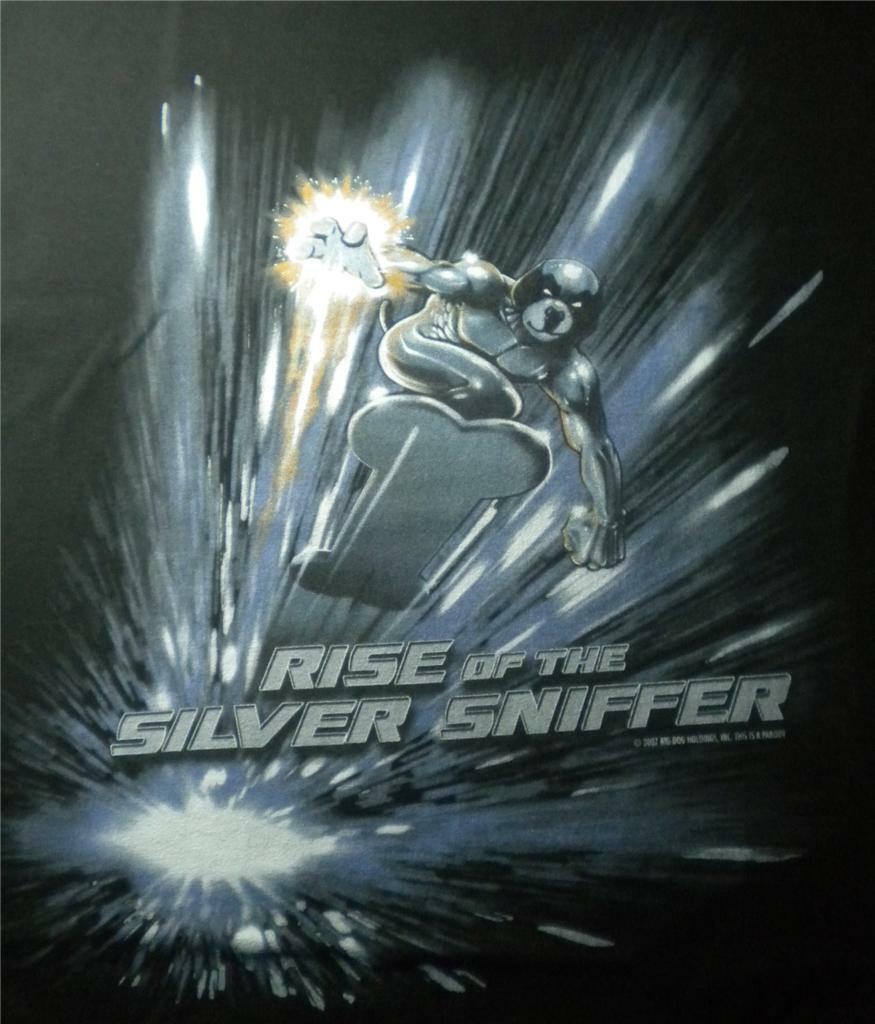 Rise Silver Sniffer Surfer Marvel Big Dogs T Shirt XLarge 2X 5X Black Cotton New