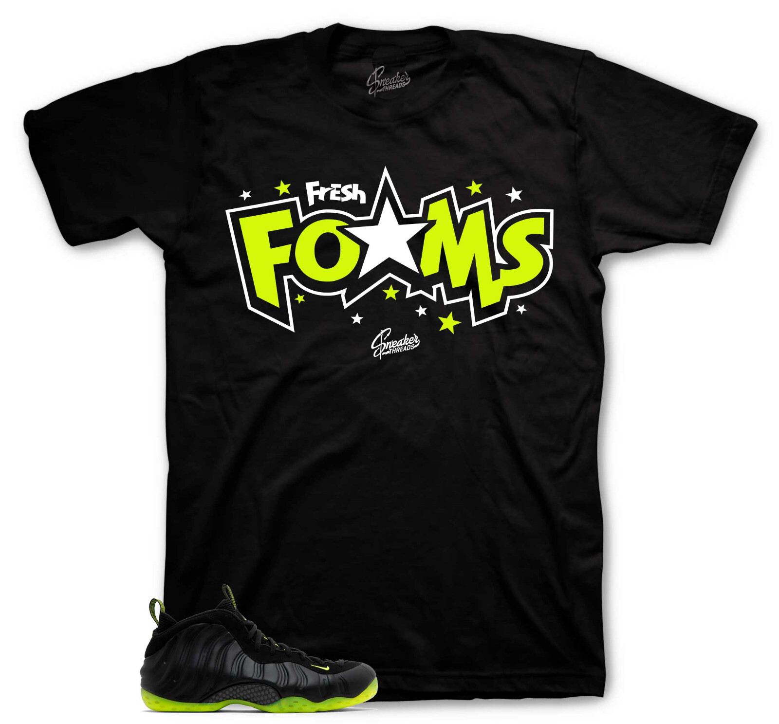 Sneaker Tees To Match Foamposite Volt Black Sneakers – Fresh Foam Shirts