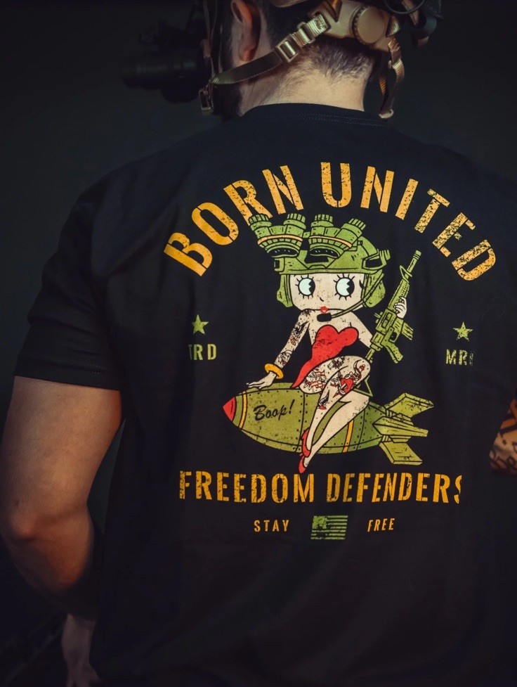 NWOT Born United Private Label Betty Boop Tee – Military USA American Patriotic