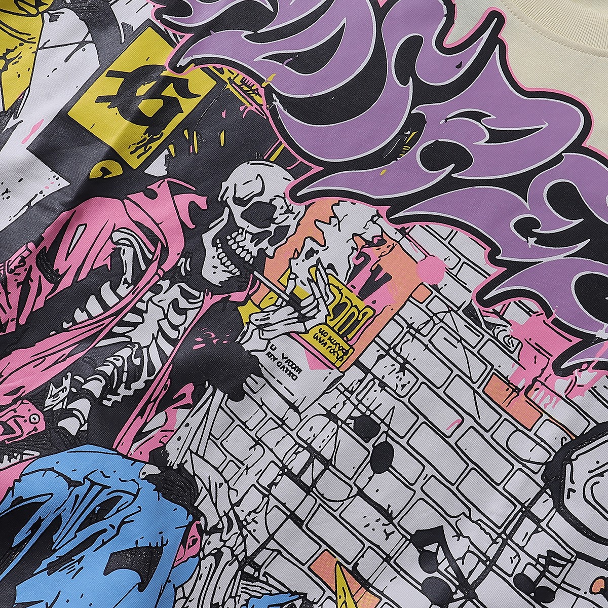 Godspeed Graffiti Style Tee Streetwear Men’s Hip Hop Oversized Graphic T-Shirt