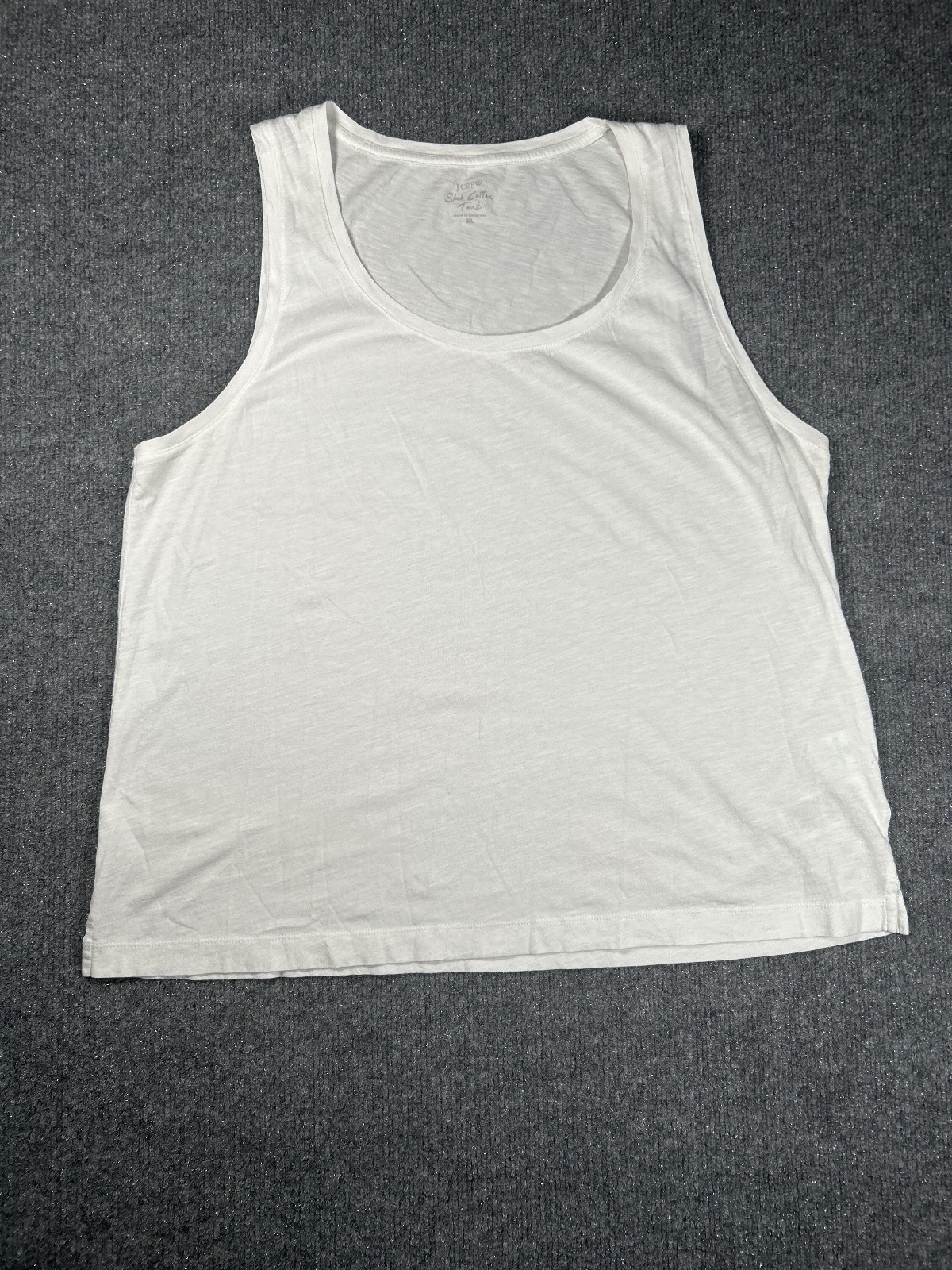 J.Crew White Slub Cotton Tank Top XL