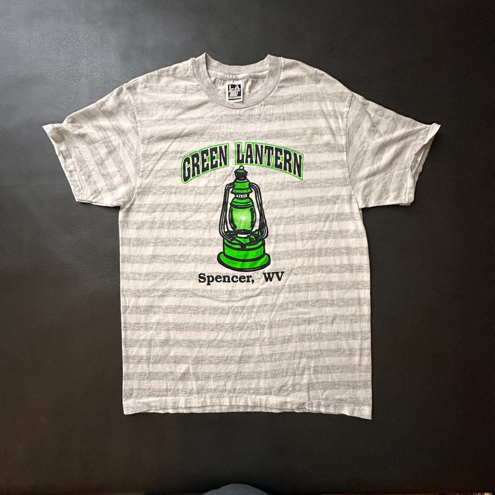 VTG Green Lantern T Shirt Mens Large Gray Spencer West Virginia Single Stitch