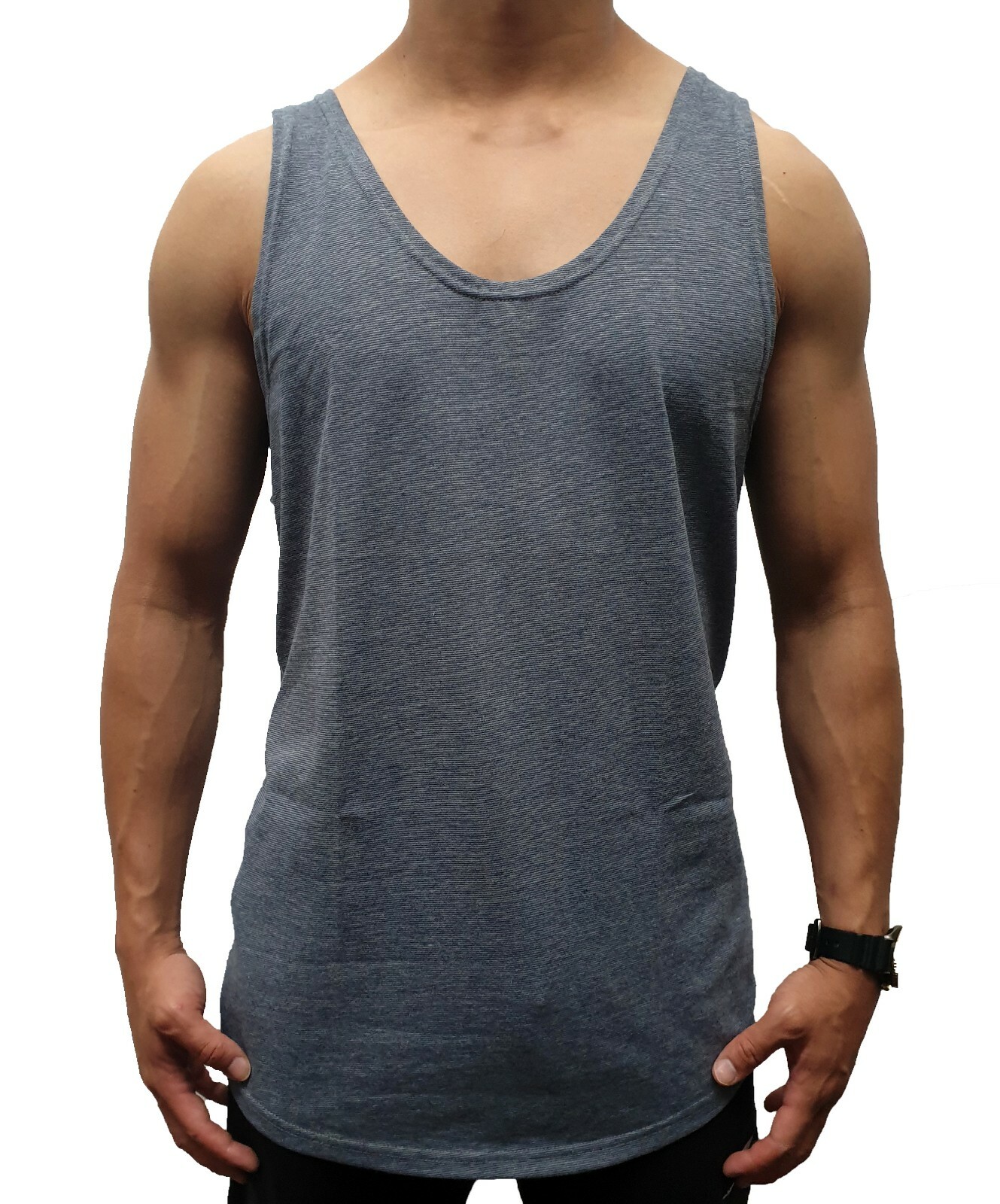 MENS SINGLET MUSCLE TANK TOP CURVE HEM BODYBUILDING GYM LIFTING CASUAL PLAIN