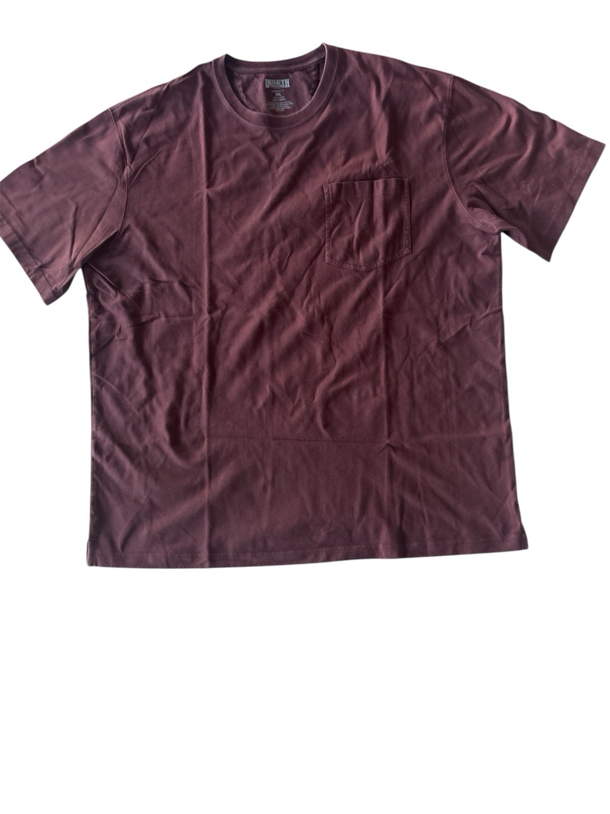 Duluth Trading Co Burgundy T-Shirt Front Pocket Mens Size 2XL Longtail