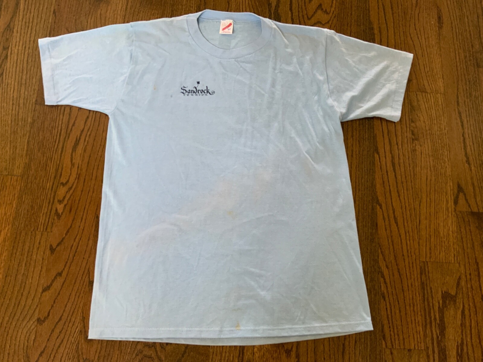 JERZEES large vintage 50 50 tee shirt blue y2k Sandrock reunion 42 44 crew neck