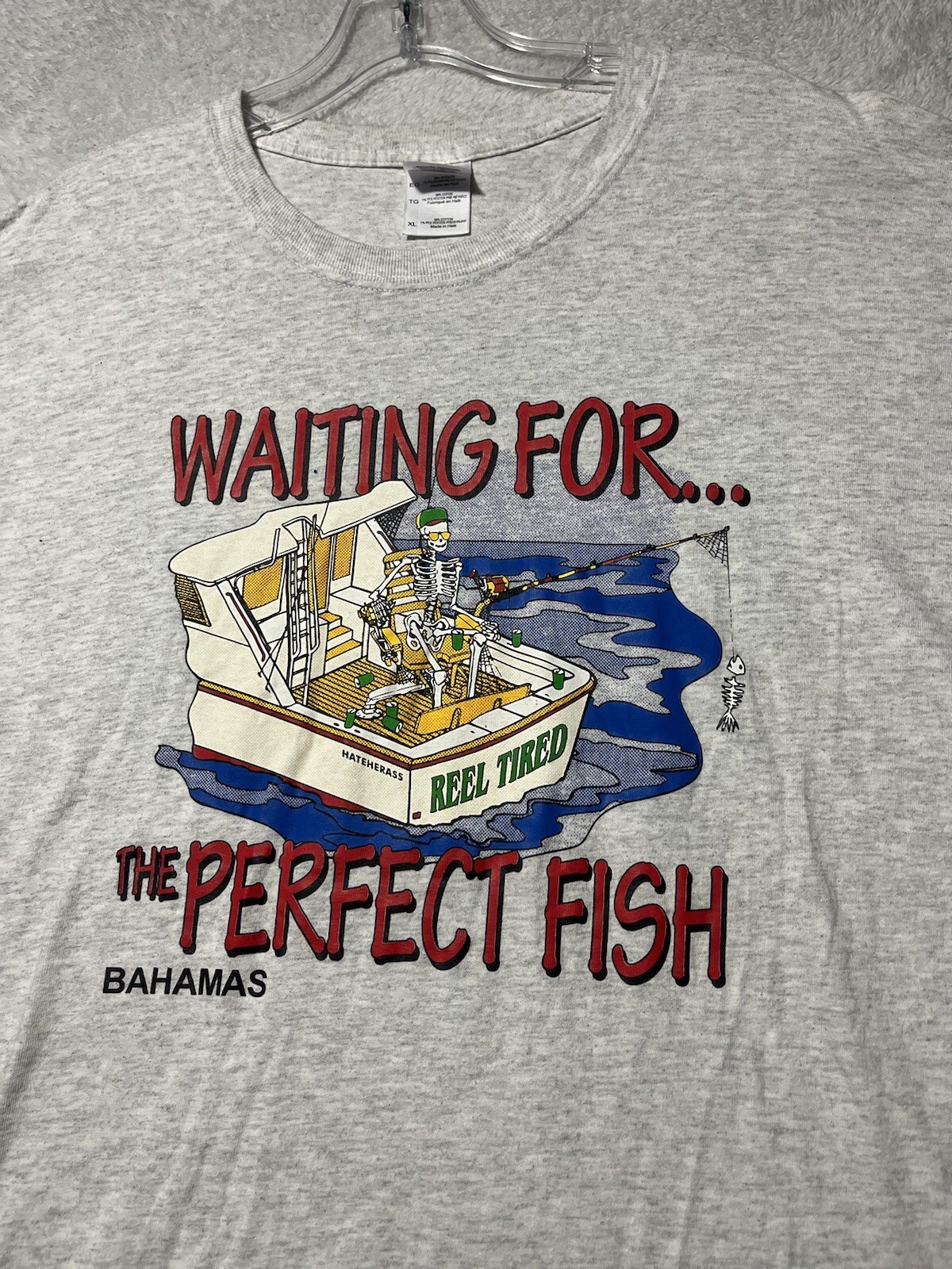 Vintage Bahamas Fishing Boating Tourist Outdoor Fish T-Shirt Adult Size Large