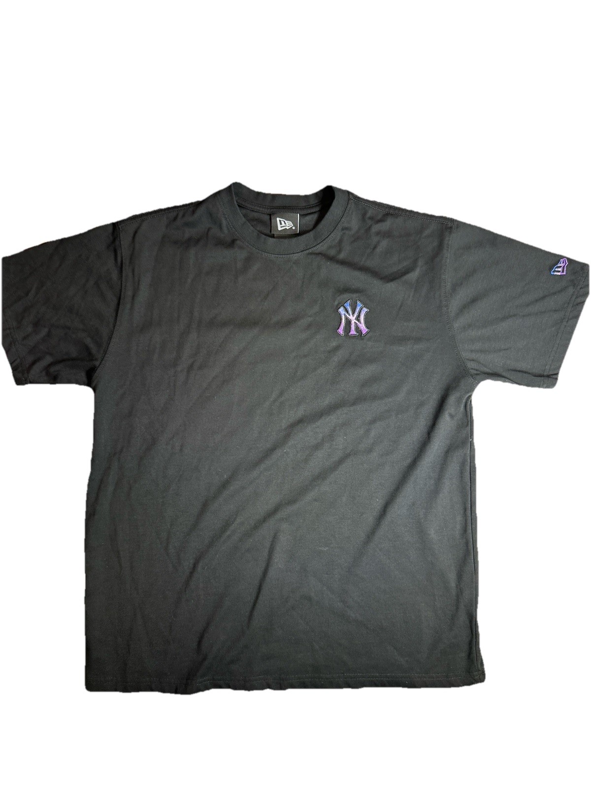 New Era MLB New York Yankees Black Embroidered Graphic T-Shirt Size L Baseball