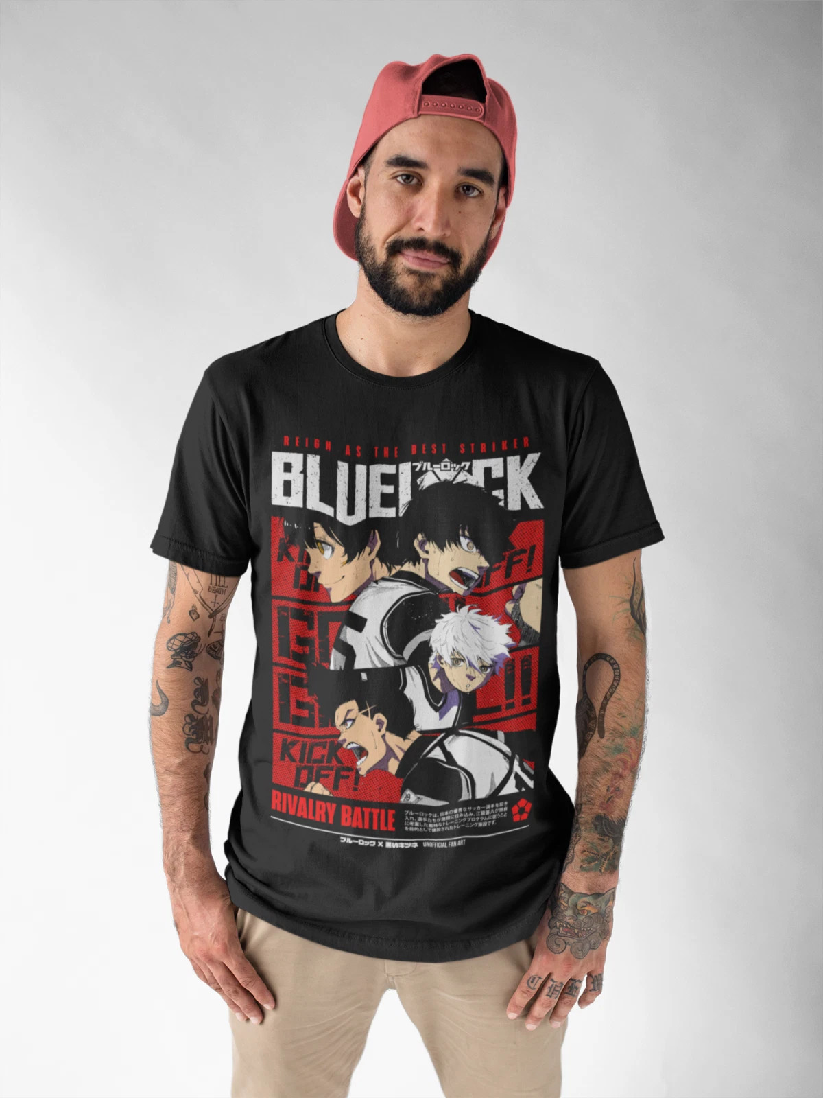 Blue Lock T-shirt Kunigami Rin Itoshi Barou Shouei Meguru Unisex T-Shirt – Black