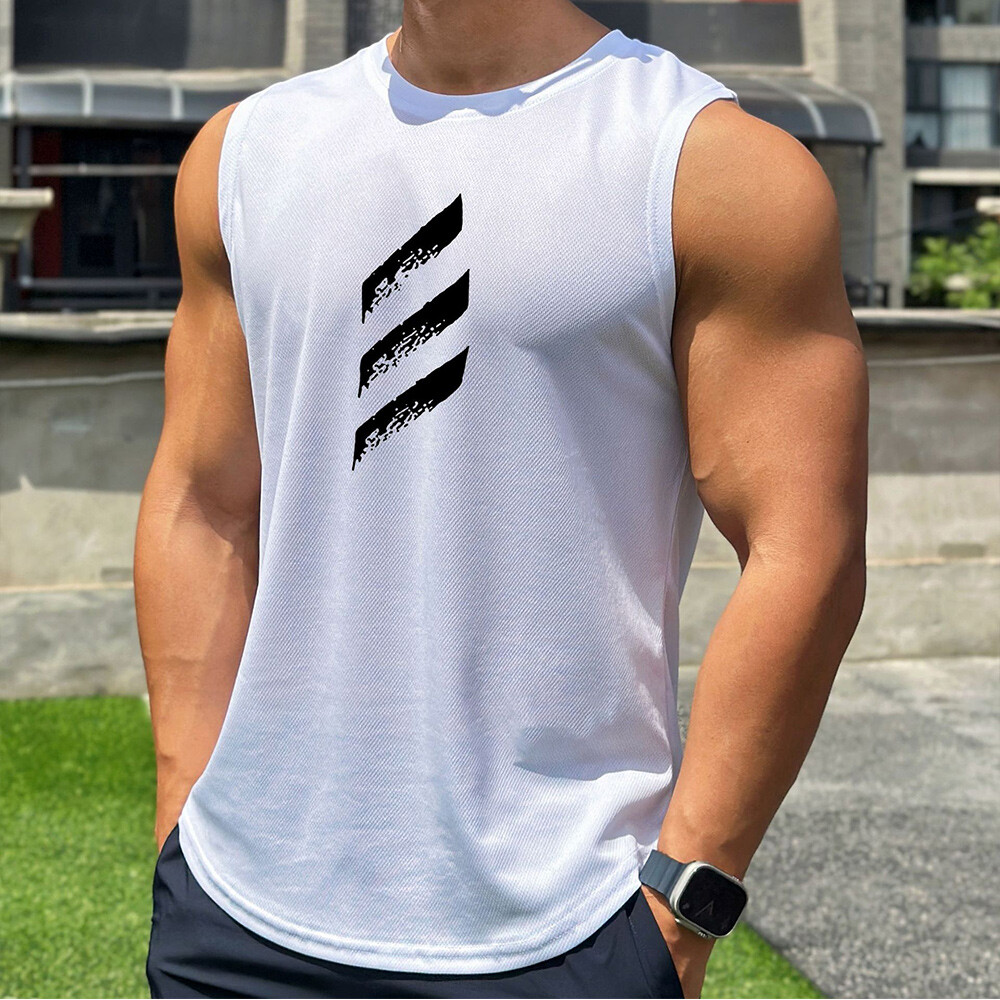 Men Quick Dry Bodybuilding Tank Top Gym Fitness T Shirt Stringer Singlet Vest US