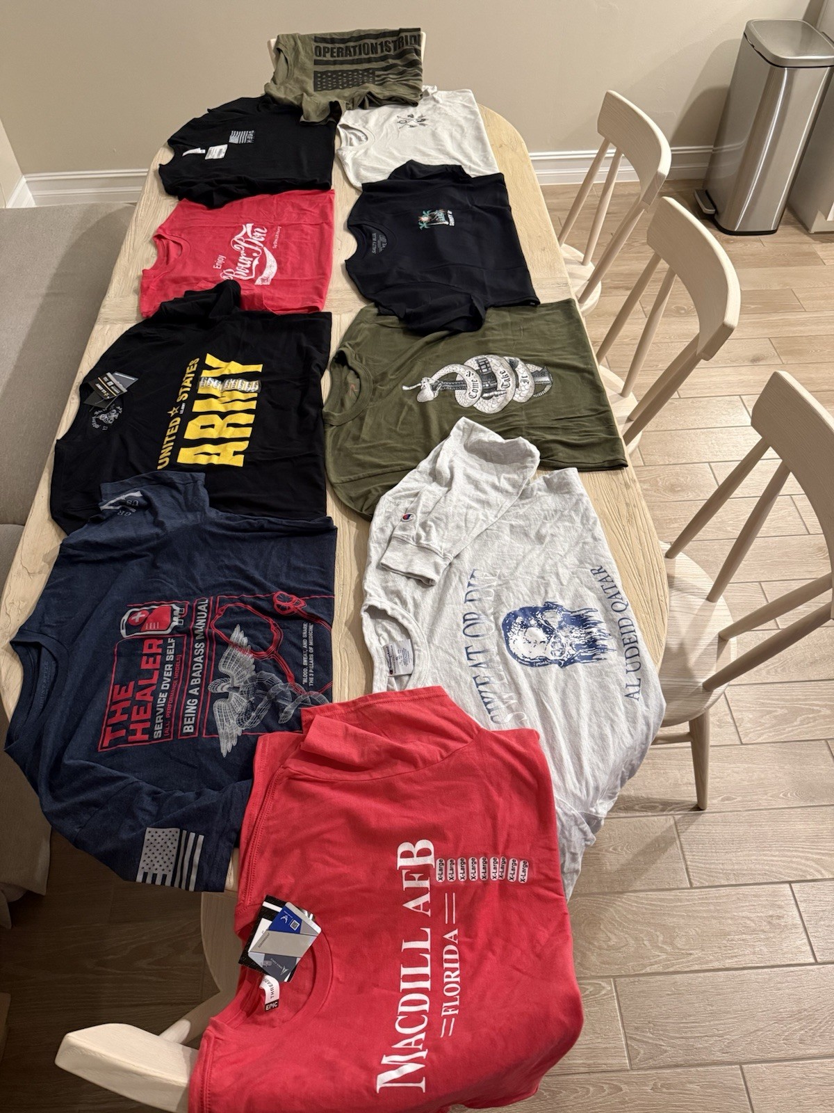 Lot Of 10 Patriotic / Military Shirts 9xXL, 1xL (Grunt Style/ Hero company/etc)