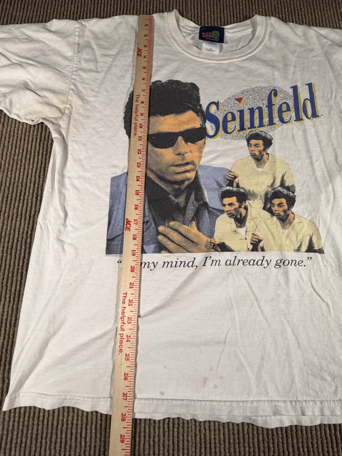 Vintage Seinfeld Kramer T-Shirt Size XL Distressed Stained In My Mind Gone