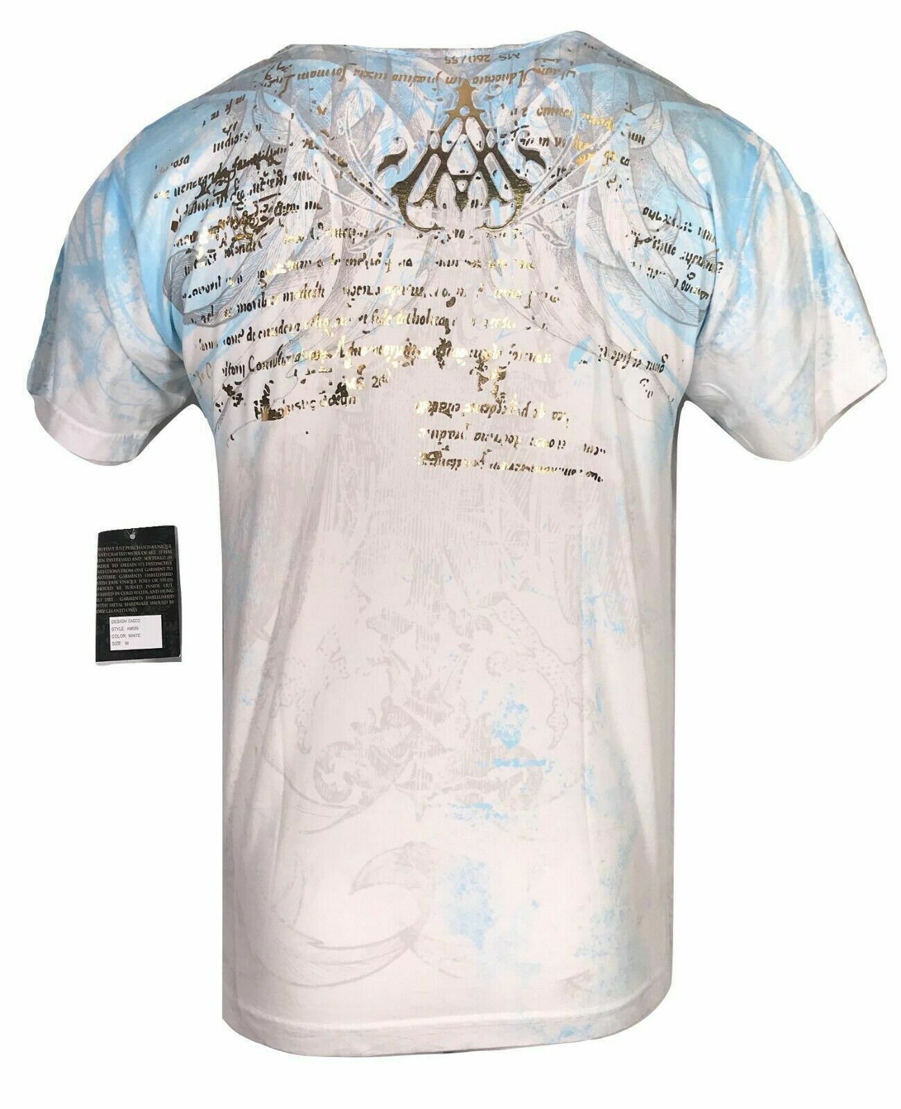 ARCHAIC by AFFLICTION Men’s T-Shirt CASCO Eagle White Tattoo Biker S-4XL $40 NW