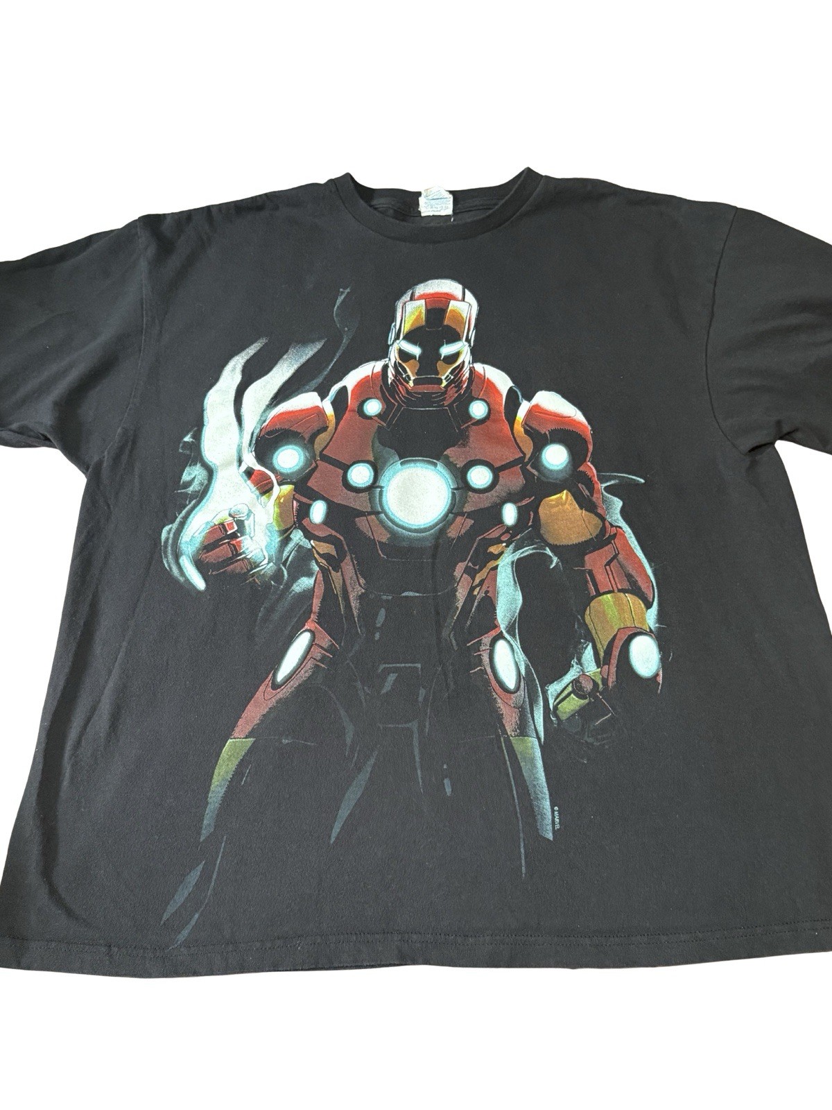 Vintage Marvel Iron Man Black Shirt Delta Pro Weight Y2K Size 2XL