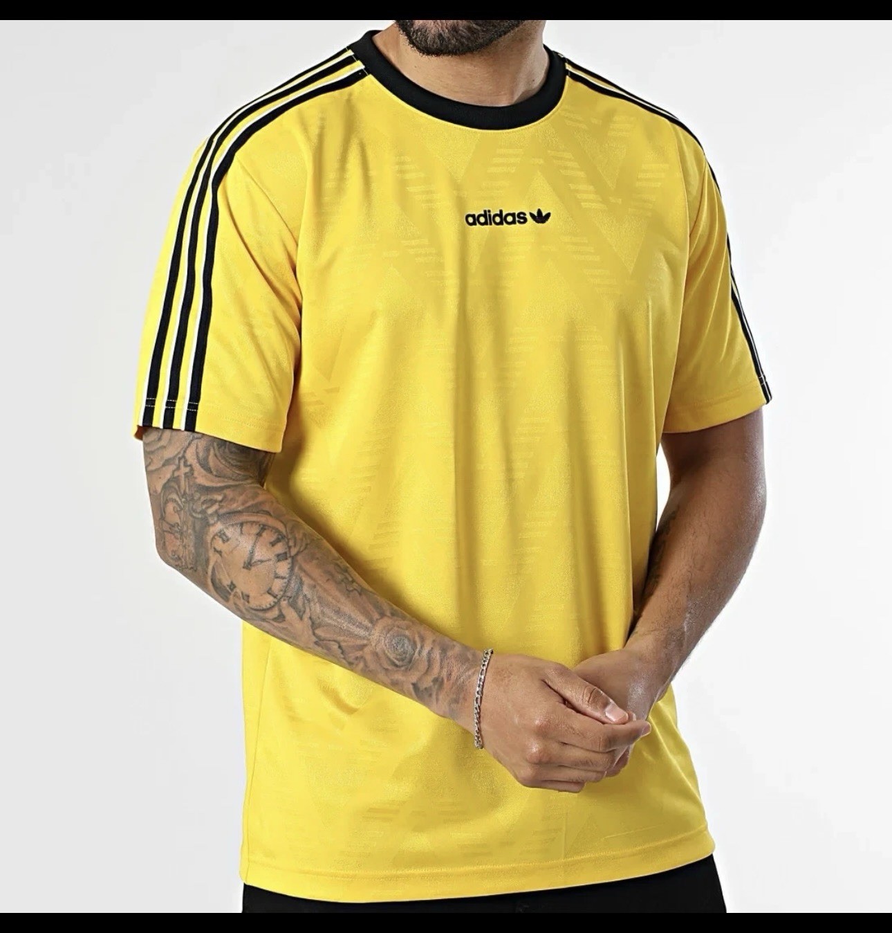 RARE! NEW MEN’S ADIDAS ORIGINALS TREFOIL JACQUARD SHIRT ~SIZE Small KE3336