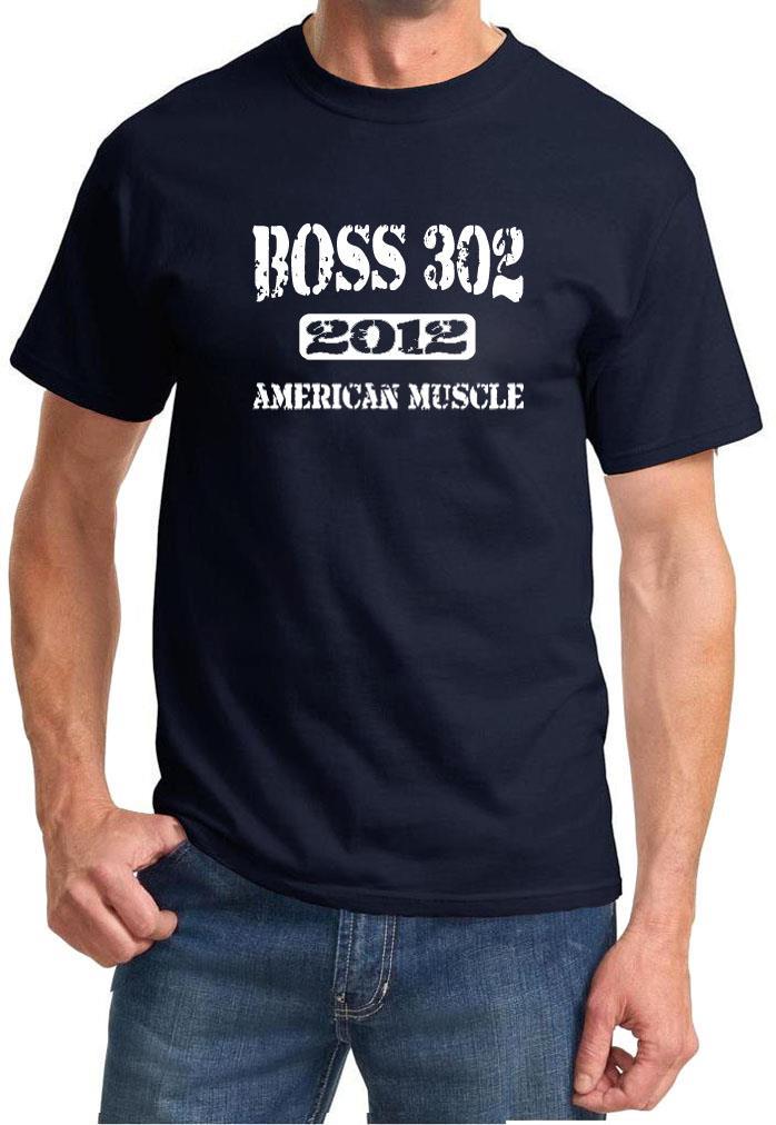 2012 Ford Mustang Boss 302 American Muscle Car Design Tshirt NEW FREE SHIP
