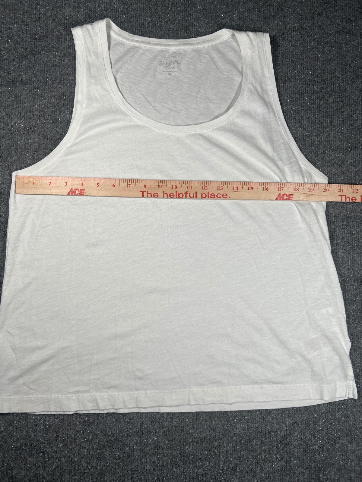 J.Crew White Slub Cotton Tank Top XL