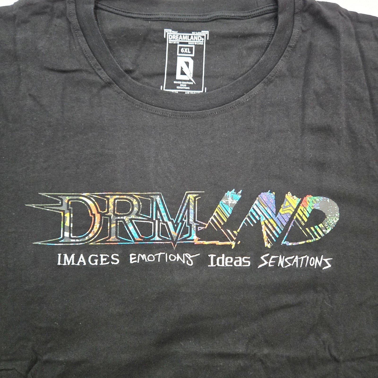 Dreamland Men’s Big & Tall T-Shirt Black Classic Multi Color Design Graphic 6XL