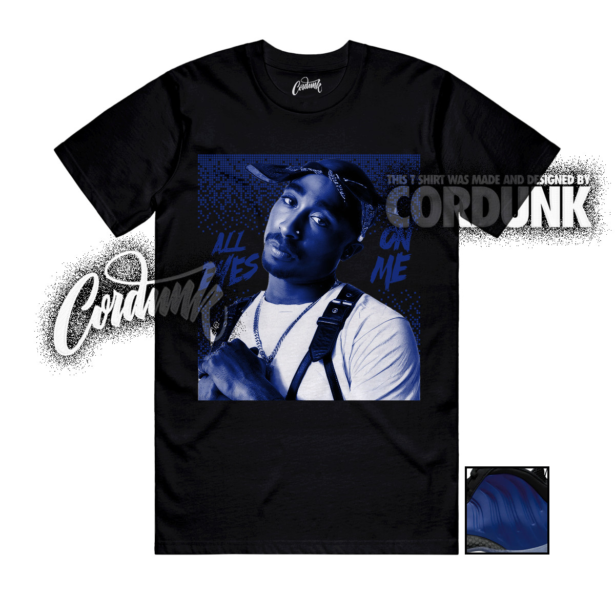 Foamposite One Deep Royal Black Ice Game T Shirt Match TP